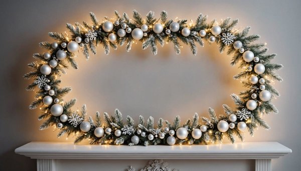 Decora tu hogar con guirnalda blanca escarchada navideña